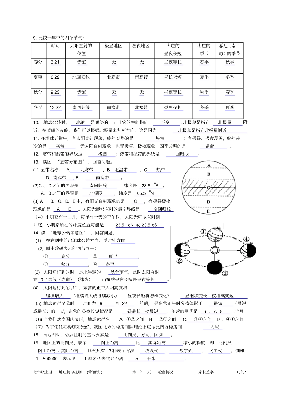 七上地理复习提纲背诵版资料_第2页