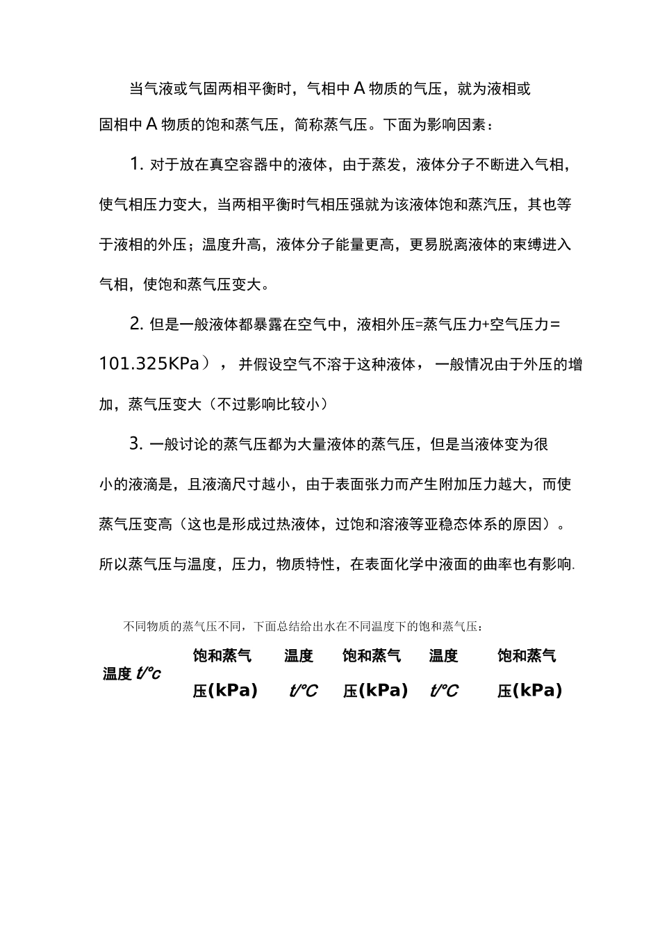 水的饱和蒸汽压与温度对应表_第2页
