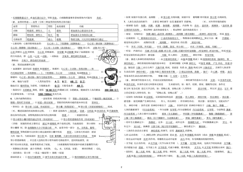七下生物圈中的人知识点梳理_第2页
