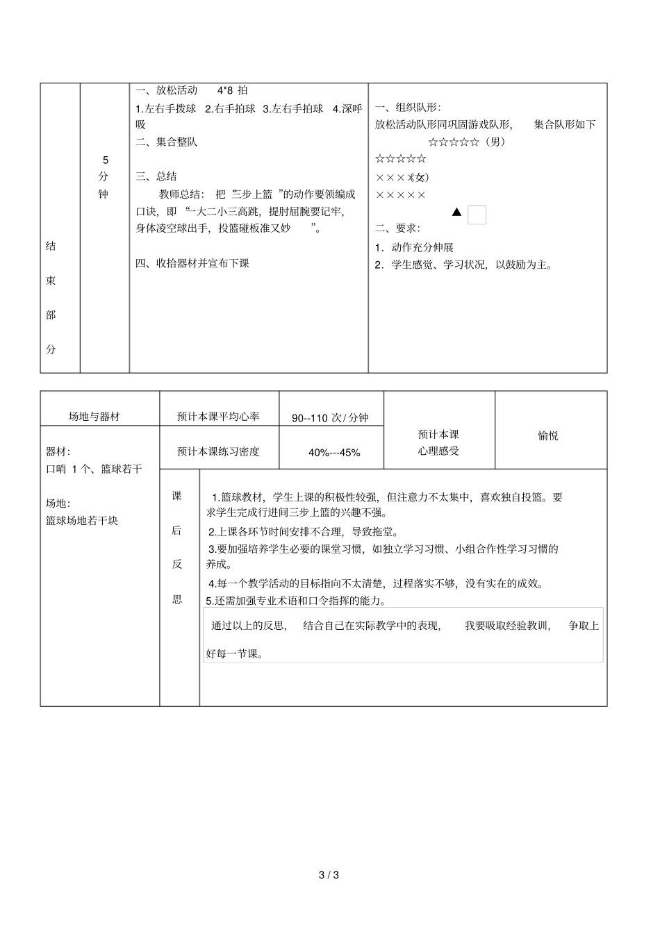 七年级体育篮球行进间三步上篮教学设计_第3页
