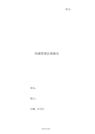 河湖管理自查报告