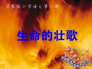苏教版小学语文第八册《生命的壮歌》第一课时PPT