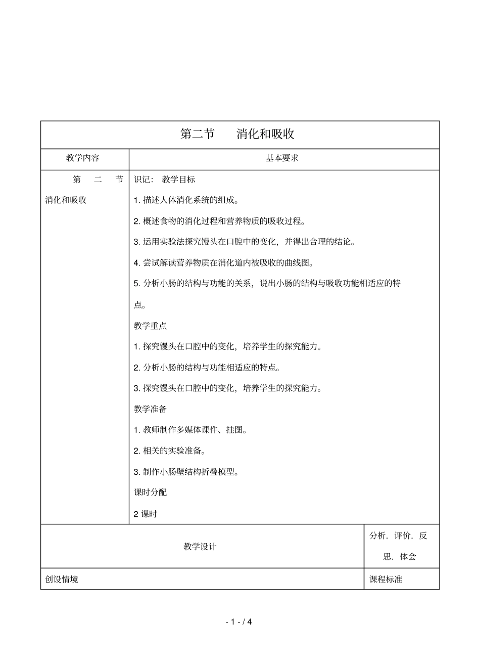 七年级生物下册22消化和吸收教学设计人教版_第1页