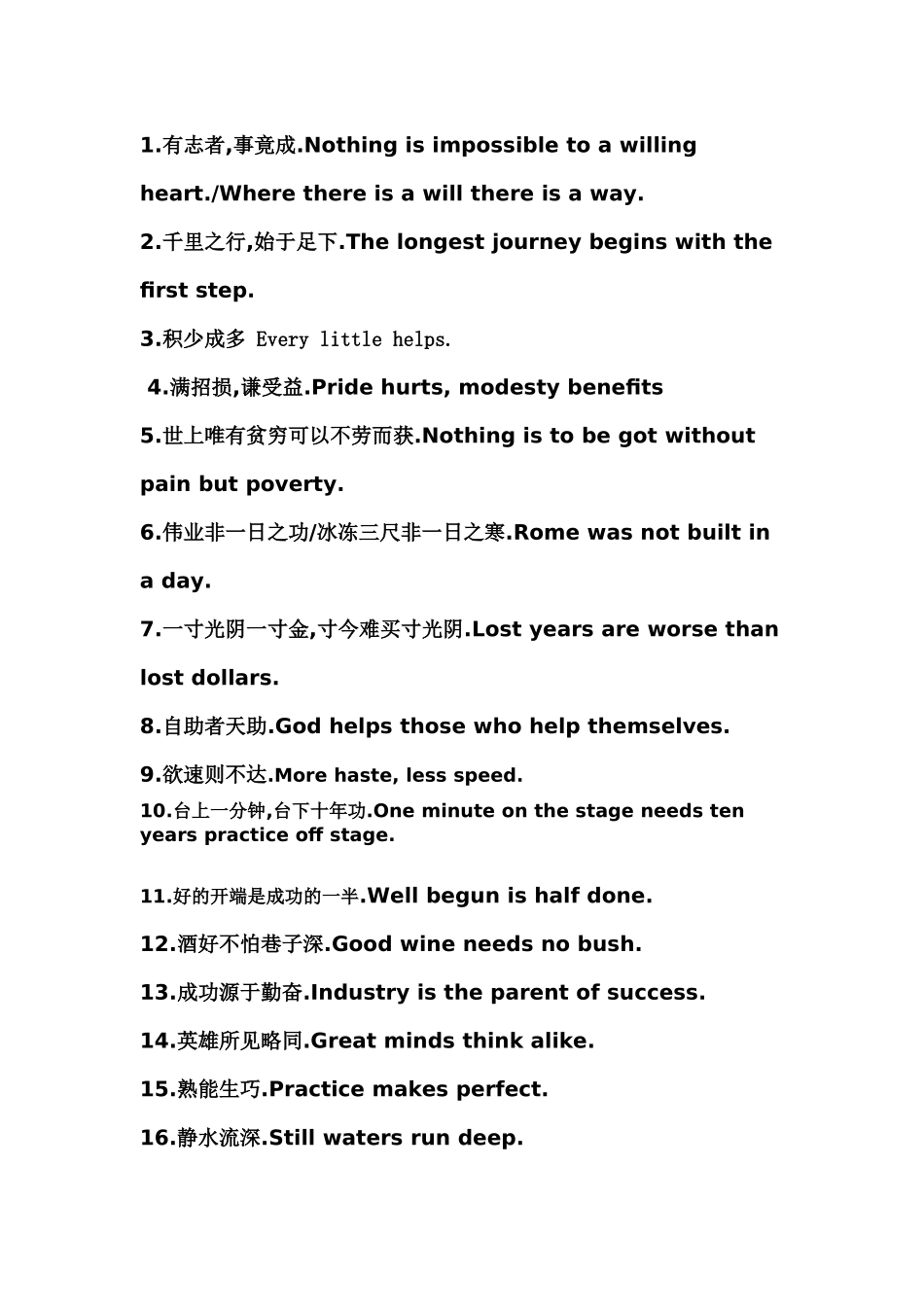 英语励志谚语_第1页