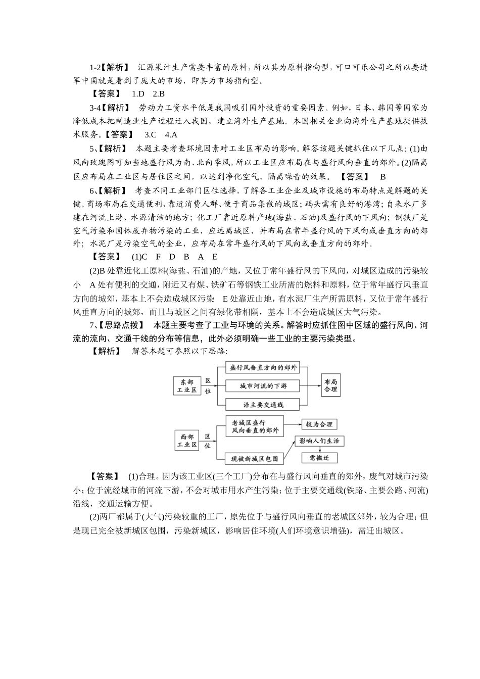 第三节工业区位因素与工业地域联系课后活动解析_第2页