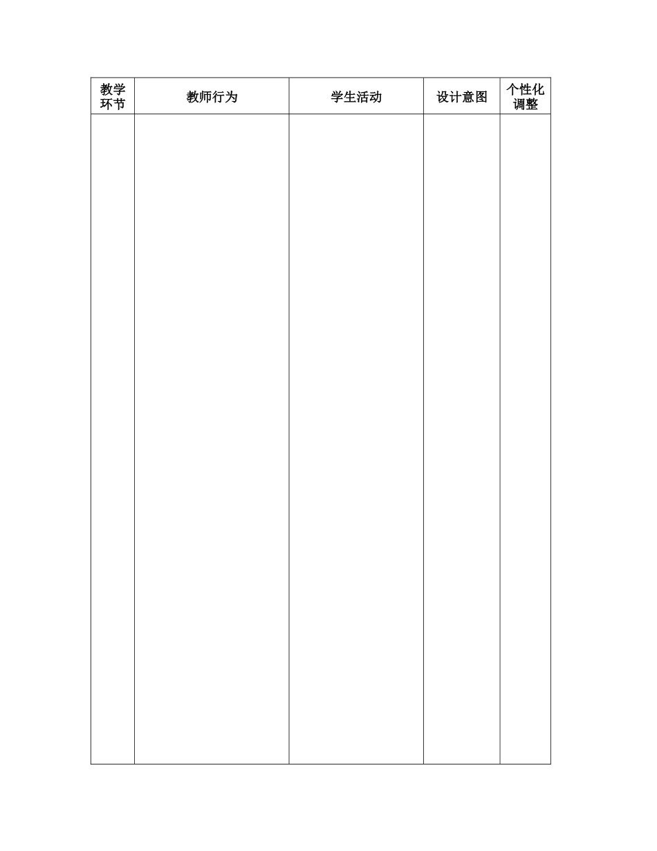 小班化电子备课教案表格_第2页
