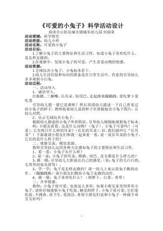 可爱的小兔子活动设计