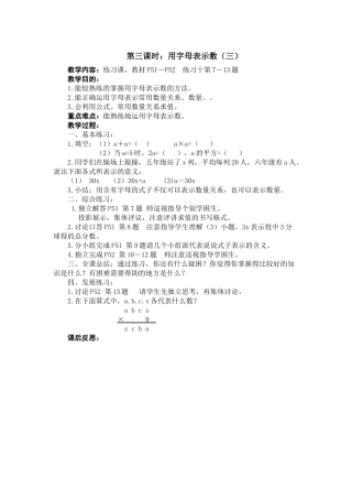 第三课时：用字母表示数（三）