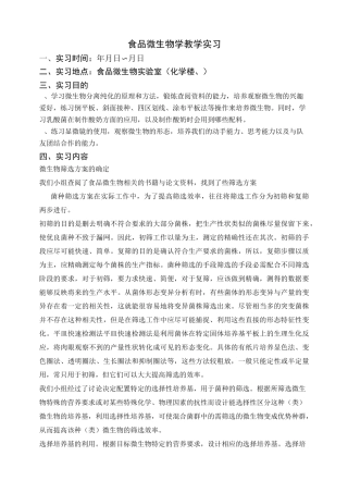 微生物实习报告