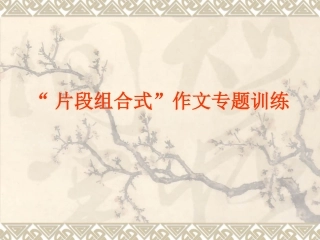 “片段组合式”作文专题训练