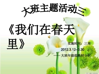 幼儿园主题活动《我们在春天里》教材分析