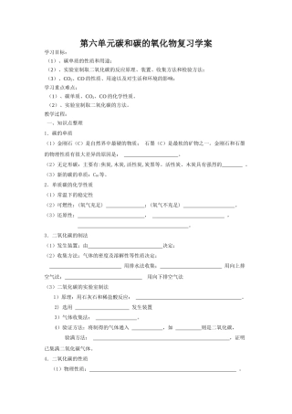 碳和碳的氧化物复习课教案