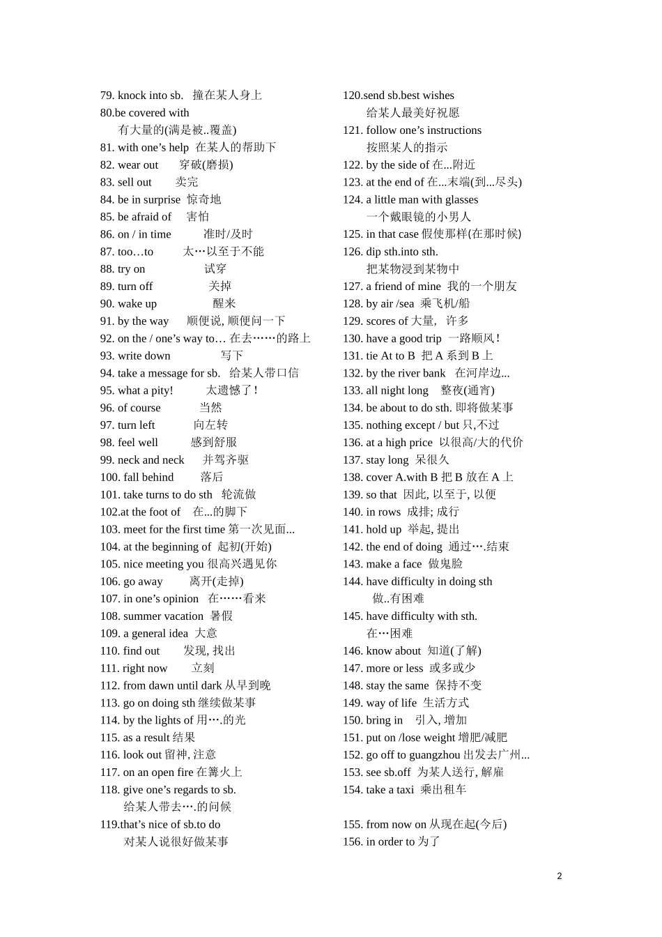 高中英语必修一至必修五短语大全_第2页