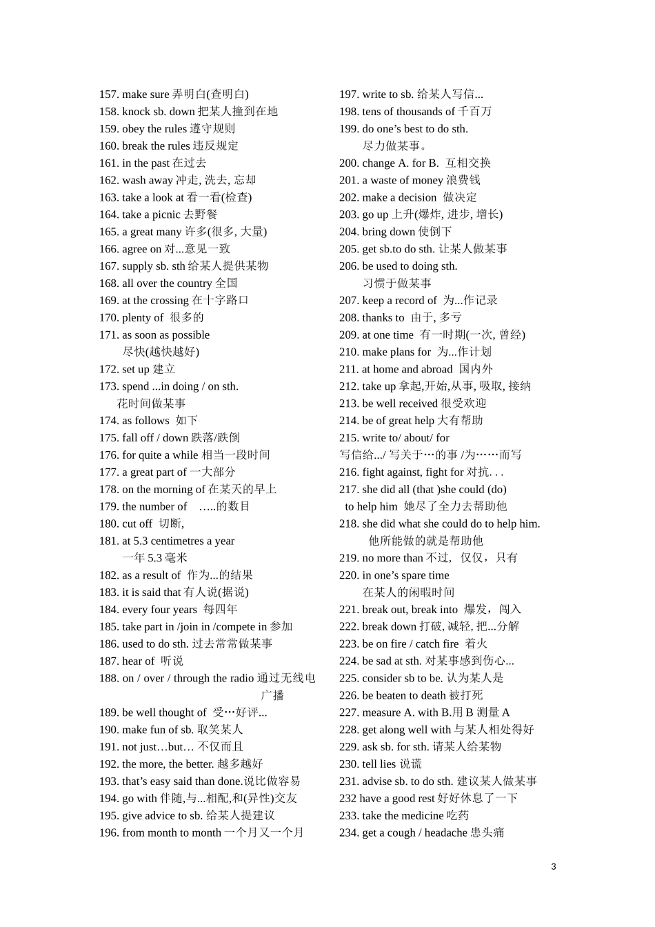 高中英语必修一至必修五短语大全_第3页