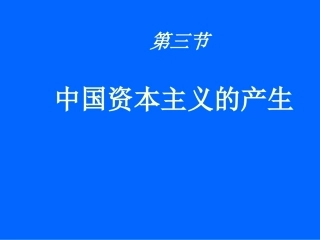 中国资本主义的产生