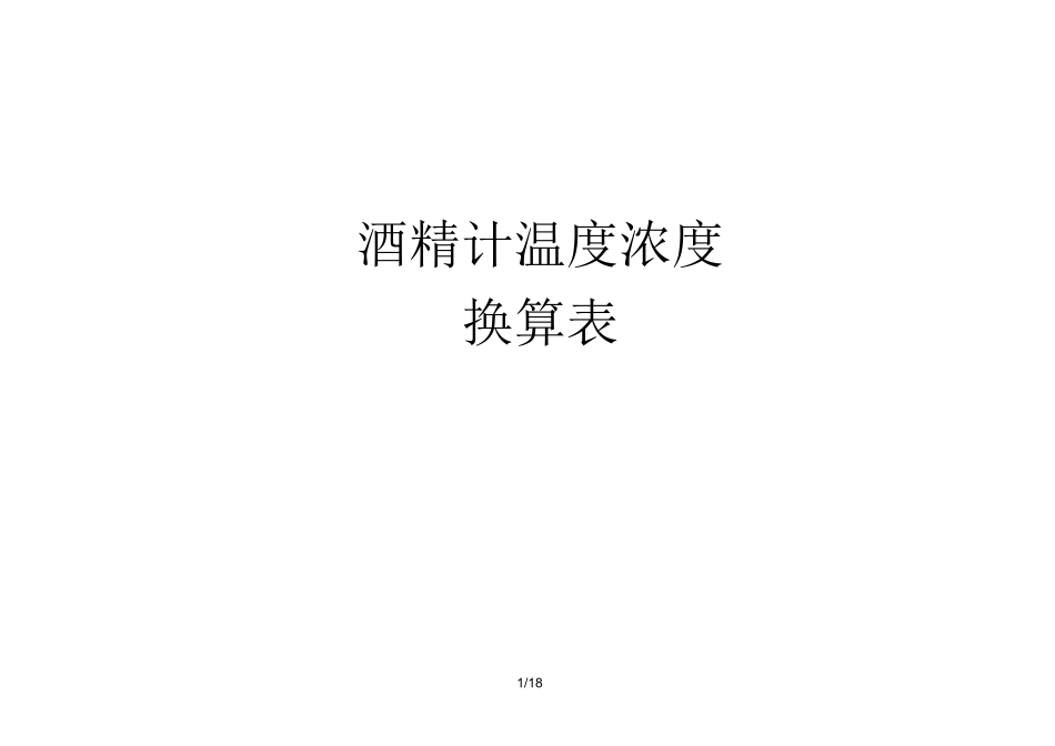 酒精浓度和温度换算表_第1页