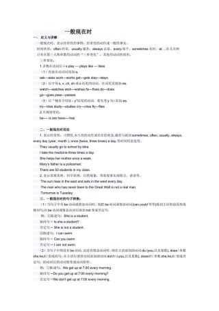 一般现在时讲解与练习