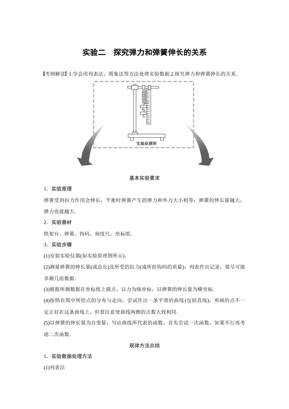 实验二　探究弹力和弹簧伸长的关系_第1页