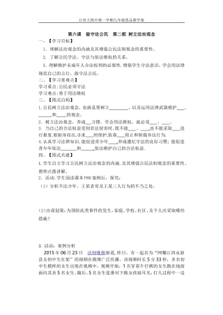 树立法治观念学案