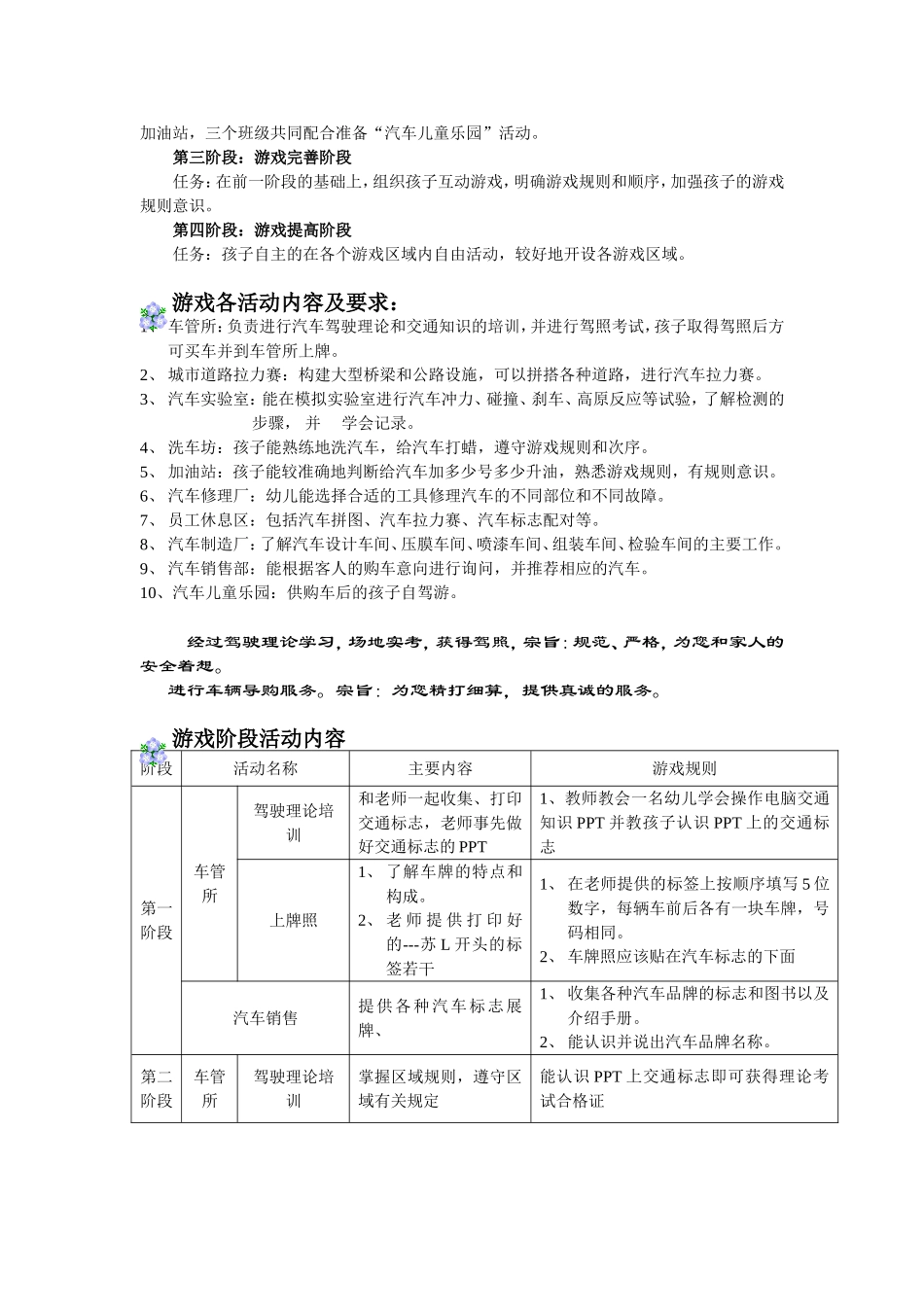 大班宝贝驾校游戏方案_第2页