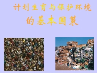 计划生育和保护环境基本国策