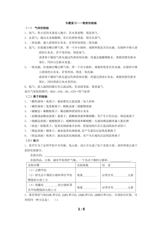 物质的检验专题复习
