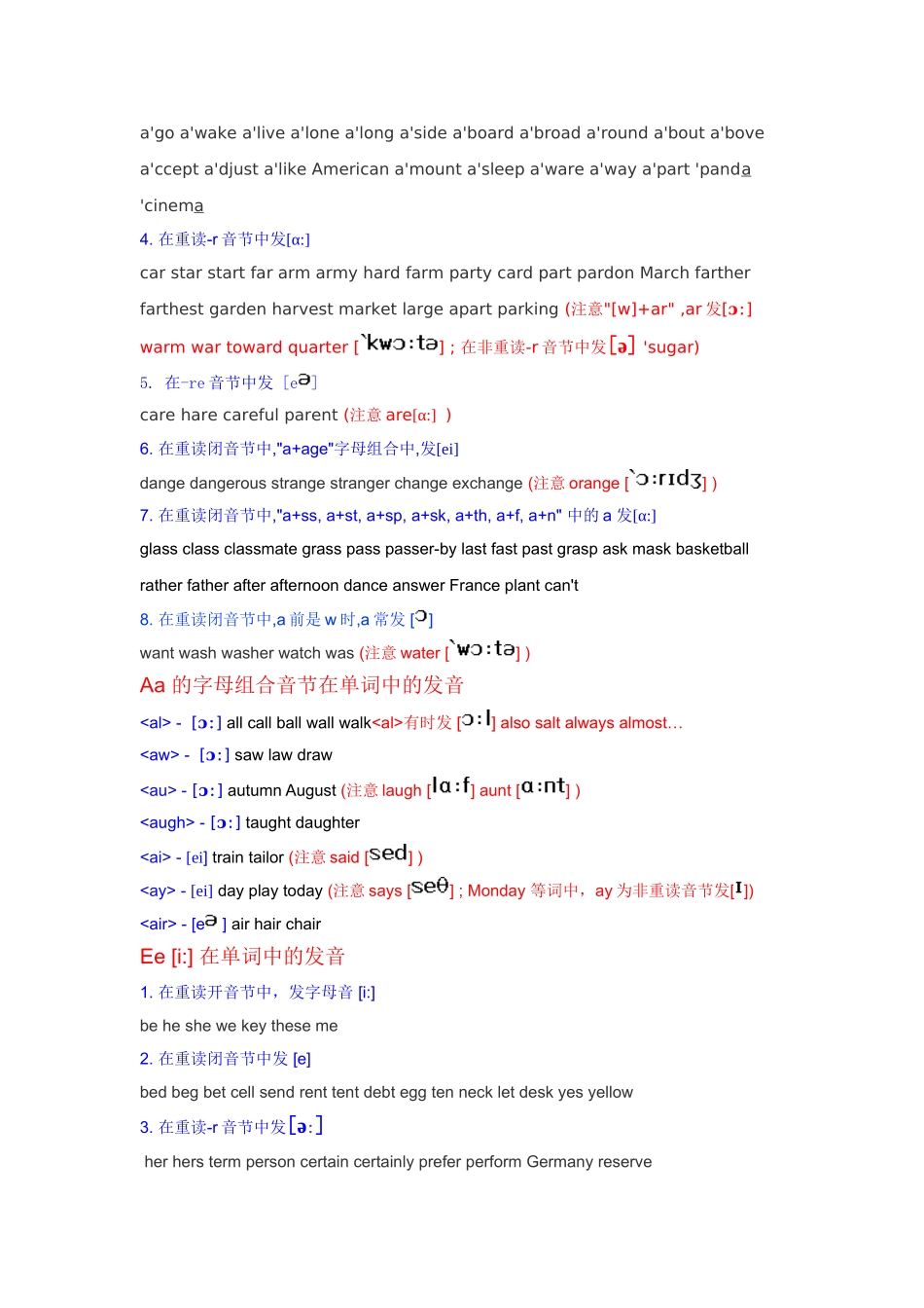 英语元音字母与字组的发音规则_第2页