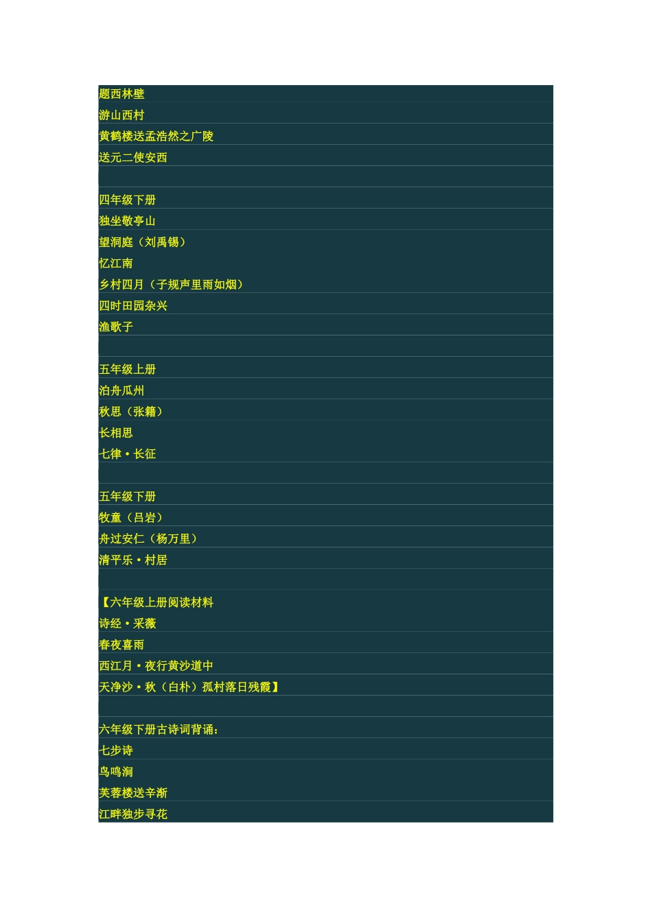 诗词背诵目录_第2页