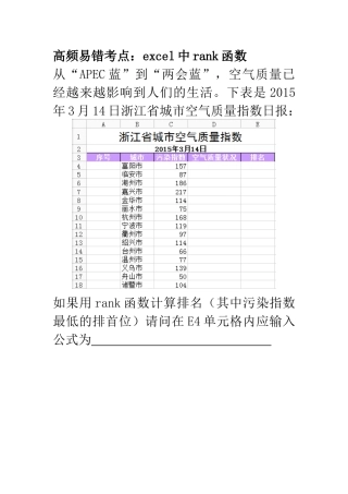 高频易错考点（rank函数）