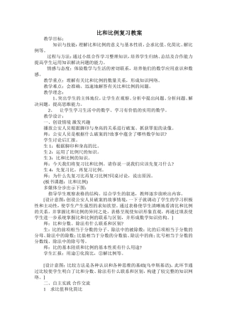 比和比例复习教案
