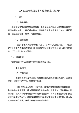突发环境事件应急处置预案模板