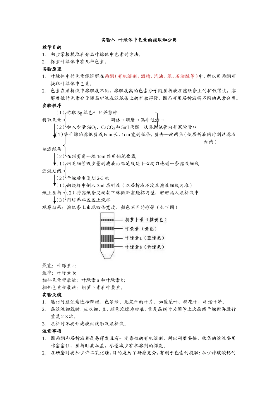 高中生物必修一实验八__叶绿体中色素的提取和分离_第1页