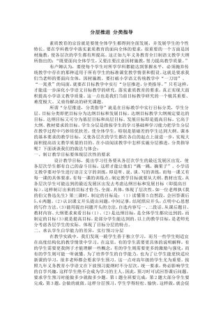 分层推进分类指导