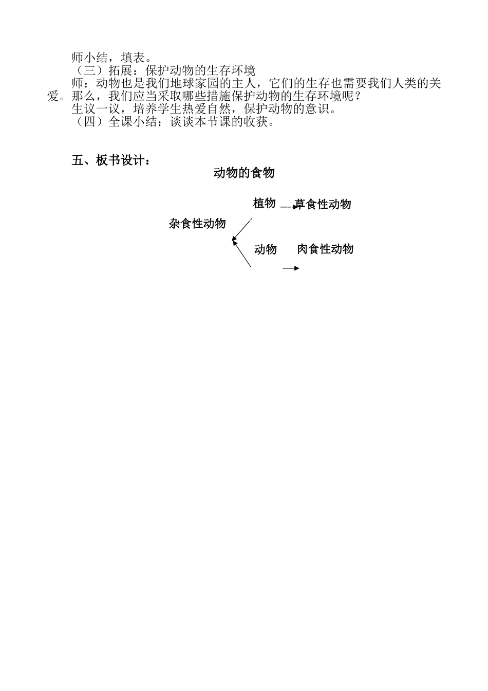 《动物的食物》教学设计_第2页