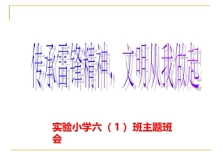雷锋精神主题班会
