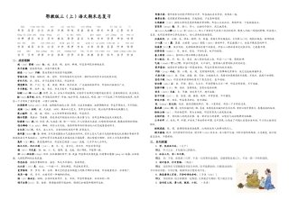 鄂教版三上语文期末总复习基础知识