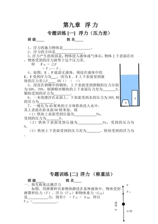 专题训练（浮力）