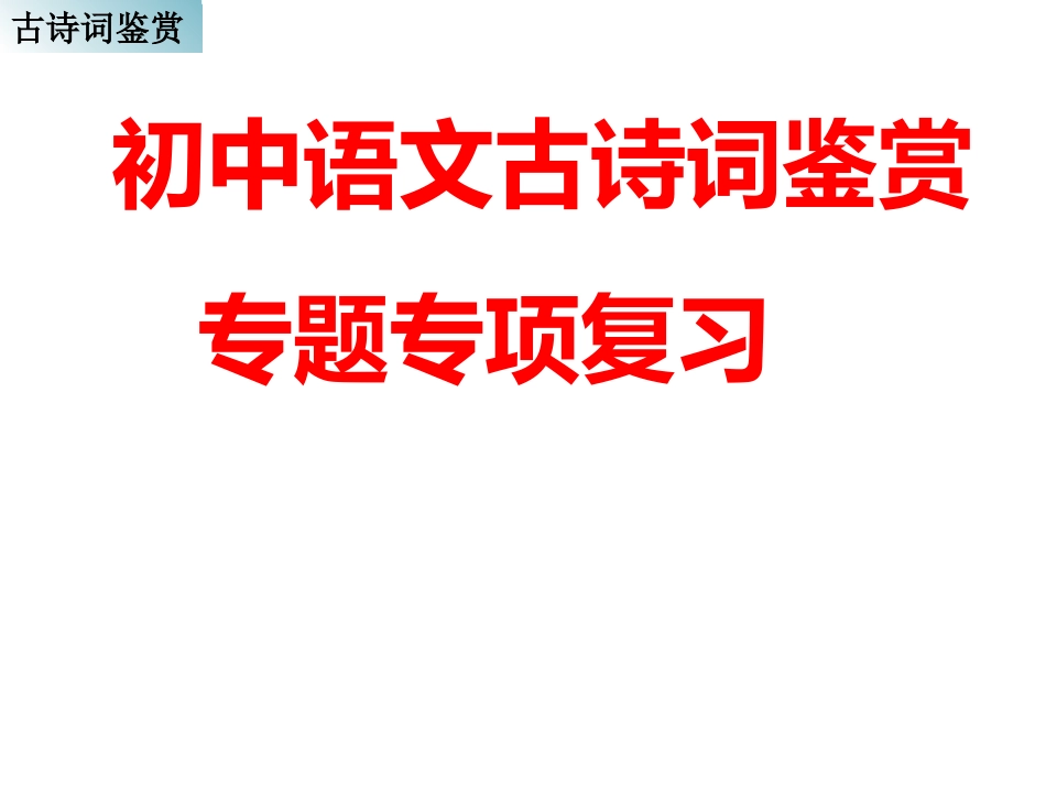 初中语文古诗词鉴赏专项复习_第1页