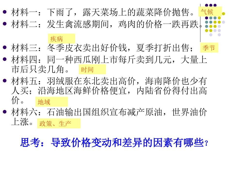 高一政治_第二课__多变的价格_第3页