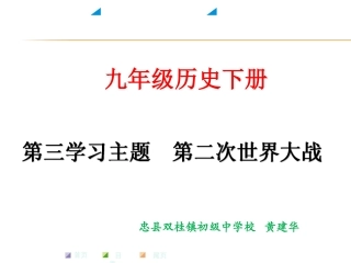 九下册二战复习提纲