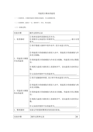 用温度计测水的温度