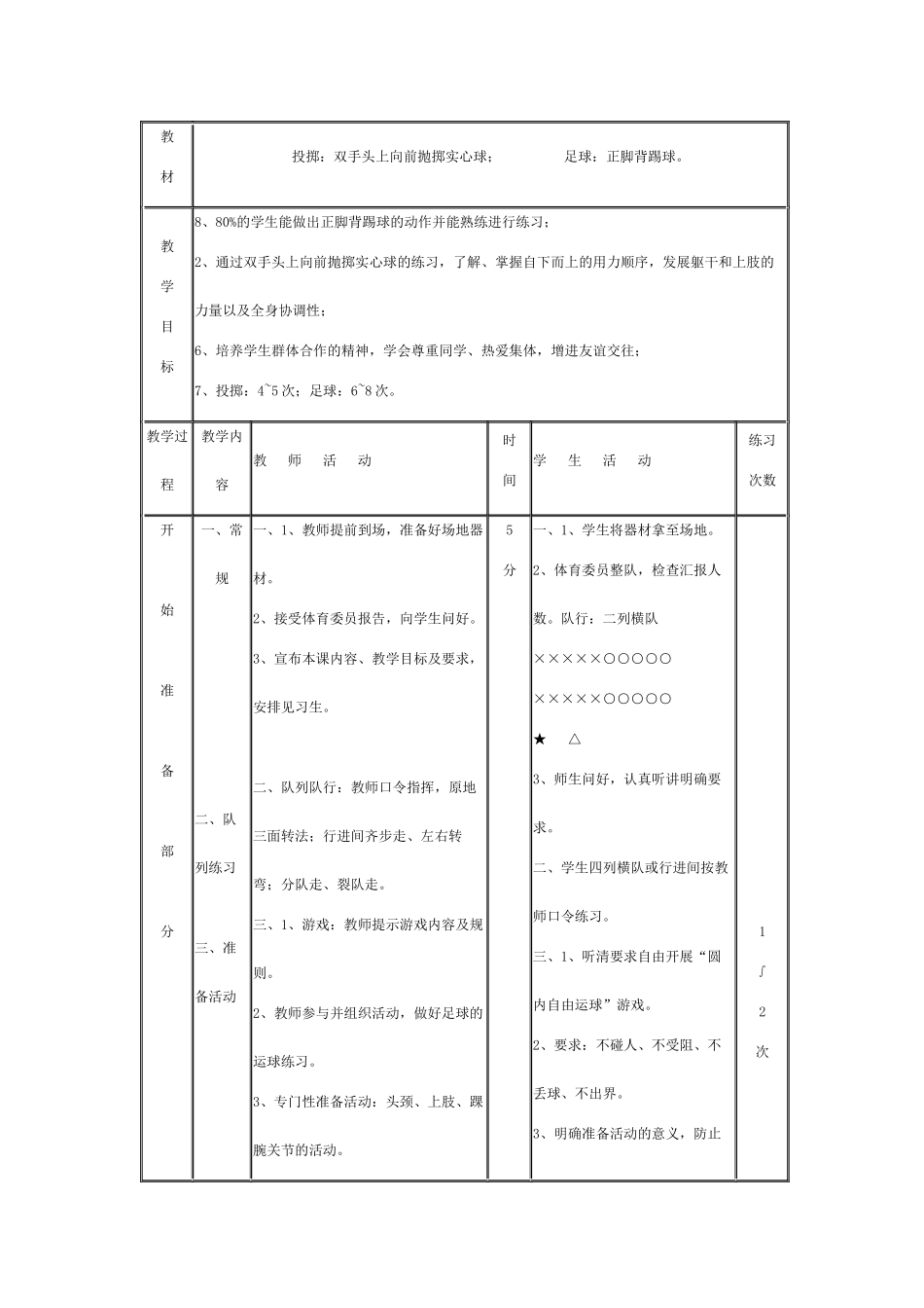 投掷：双手头上向前抛掷实心球_第1页