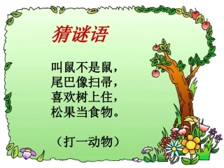 小学语文六年级《跑进家来的松鼠》PPT