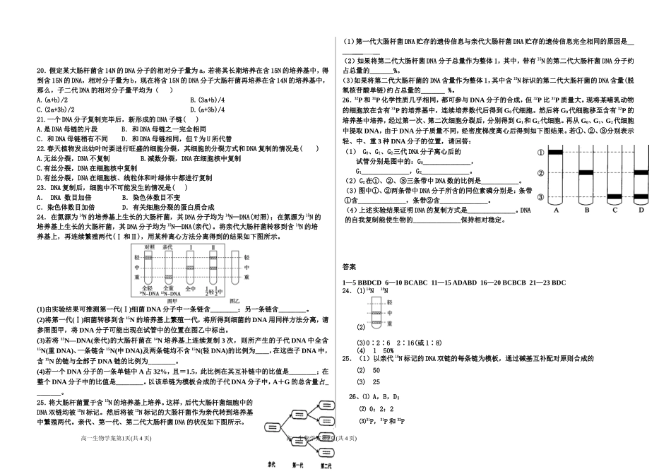 DNA分子的复制课时练_第2页