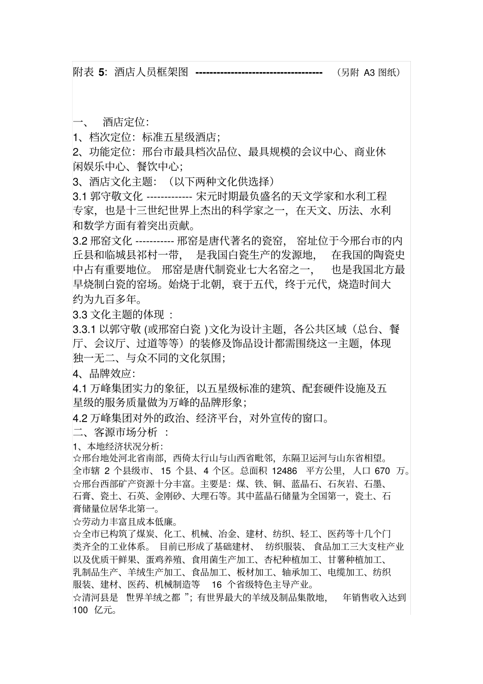 万峰大酒店项目策划书_第2页