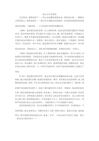 我心目中的老师