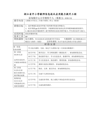 蔡惠玉个人研修计划