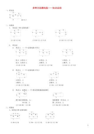 多种方法测电阻
