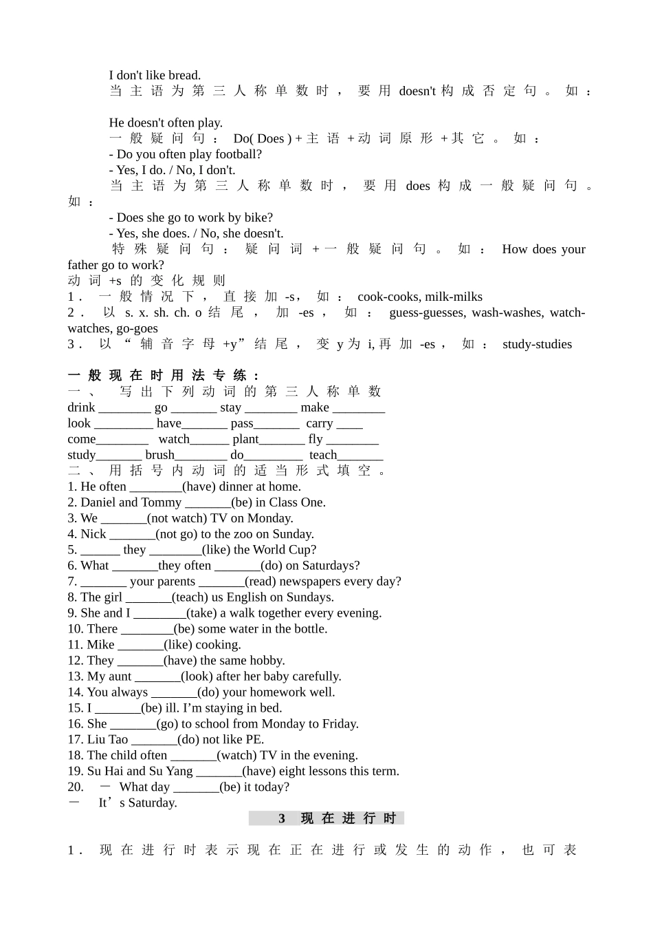 PEP小学英语语法要点及专项精选习题_第2页