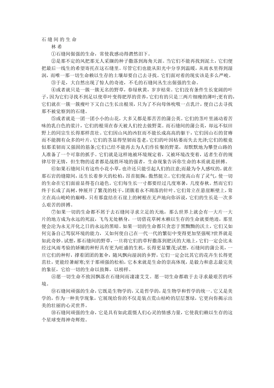 石缝间的生命_第1页